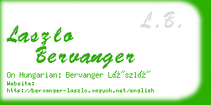 laszlo bervanger business card